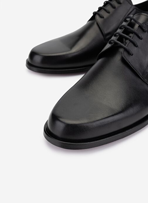 Valmenti Erkek Hakiki Deri Siyah Deri Klasik Ayakkabı - Görsel 4