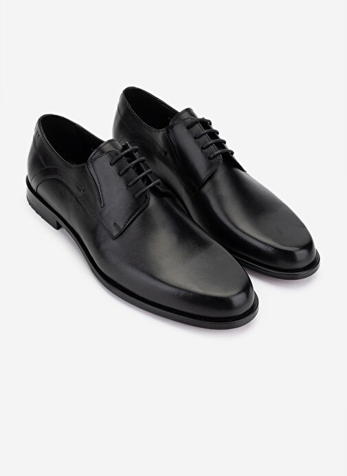 Valmenti Erkek Hakiki Deri Siyah Deri Klasik Ayakkabı - Görsel 3