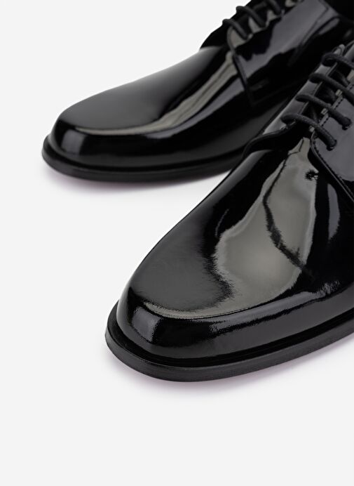 Valmenti Erkek Hakiki Deri Siyah Rugan Klasik Ayakkabı - Görsel 4