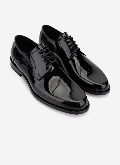 Valmenti Erkek Hakiki Deri Siyah Rugan Klasik Ayakkabı - Görsel 3