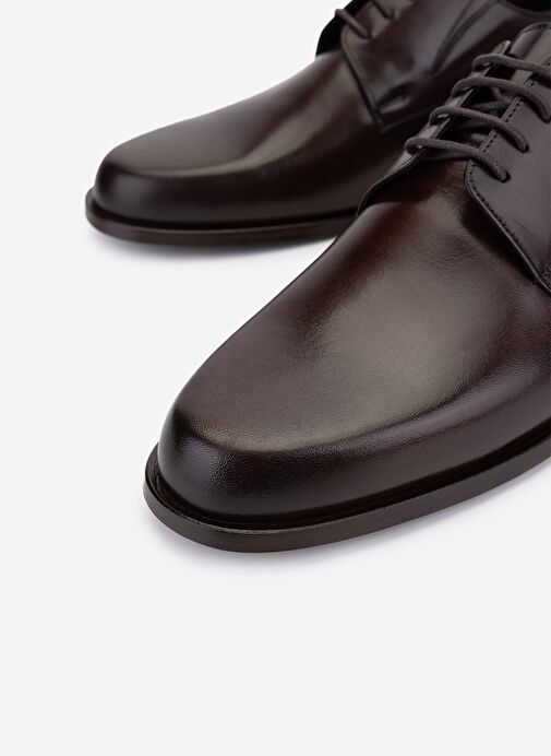 Valmenti Erkek Hakiki Deri Kahverengi Deri Klasik Ayakkabı - Görsel 4