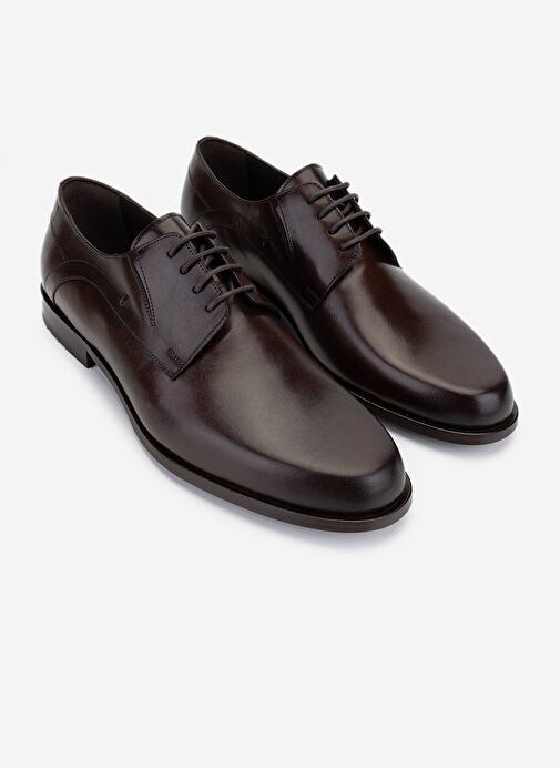 Valmenti Erkek Hakiki Deri Kahverengi Deri Klasik Ayakkabı - Görsel 3