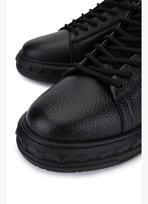 Tamer Tanca Erkek Siyah Deri Sneakers & Spor Ayakkabı - Görsel 4