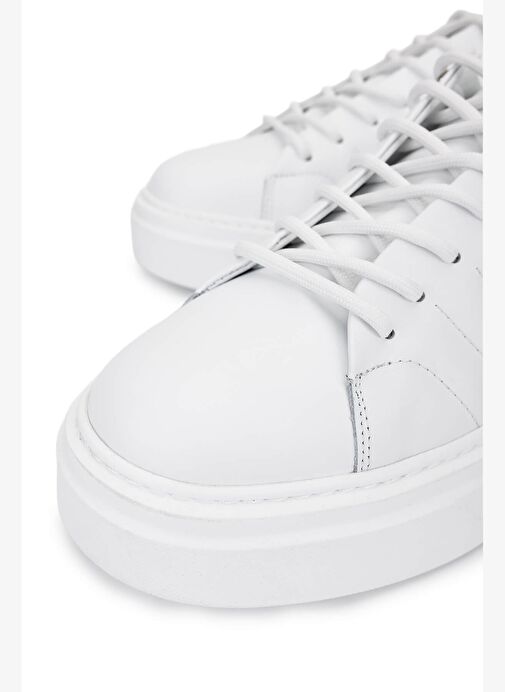 Tamer Tanca Erkek Hakiki Deri Beyaz Sneakers & Spor Ayakkabı - Görsel 4