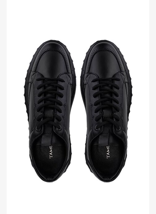 Tamer Tanca Erkek Hakiki Deri Siyah Deri Sneakers & Spor Ayakkabı - Görsel 7