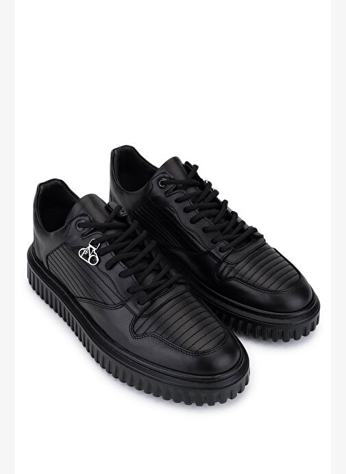 Tamer Tanca Erkek Siyah Deri Sneakers & Spor Ayakkabı - Görsel 3