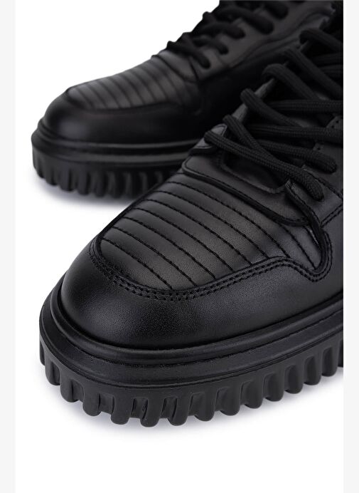 Tamer Tanca Erkek Siyah Deri Sneakers & Spor Ayakkabı - Görsel 4