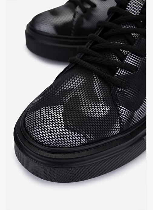 Valmenti Erkek Siyah Hakiki Deri Sneakers & Spor Ayakkabı - Görsel 4