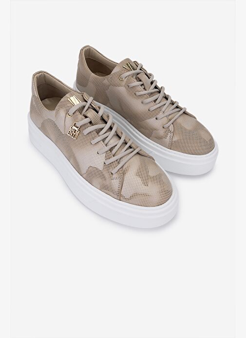 Valmenti Erkek Bej Hakiki Deri Sneakers & Spor Ayakkabı - Görsel 3