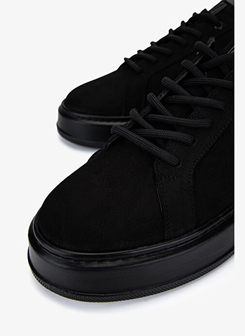 Valmenti Erkek Siyah Hakiki Deri Sneakers & Spor Ayakkabı - Görsel 4