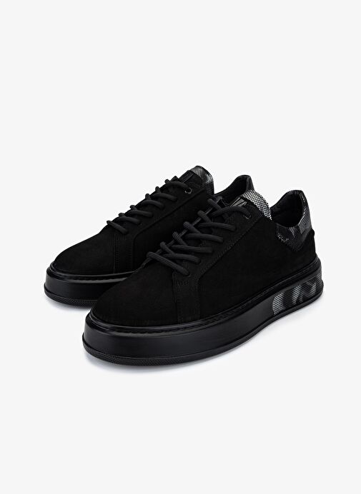 Valmenti Erkek Siyah Hakiki Deri Sneakers & Spor Ayakkabı - Görsel 5