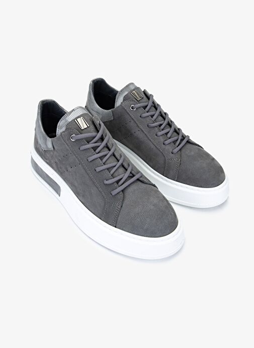 Valmenti Erkek Gri Hakiki Deri Sneakers & Spor Ayakkabı - Görsel 3