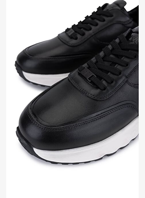 Tamer Tanca Erkek Hakiki Deri Siyah Sneakers & Spor Ayakkabı - Görsel 4