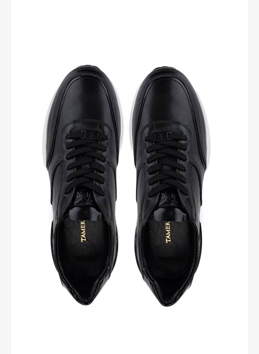 Tamer Tanca Erkek Hakiki Deri Siyah Sneakers & Spor Ayakkabı - Görsel 6