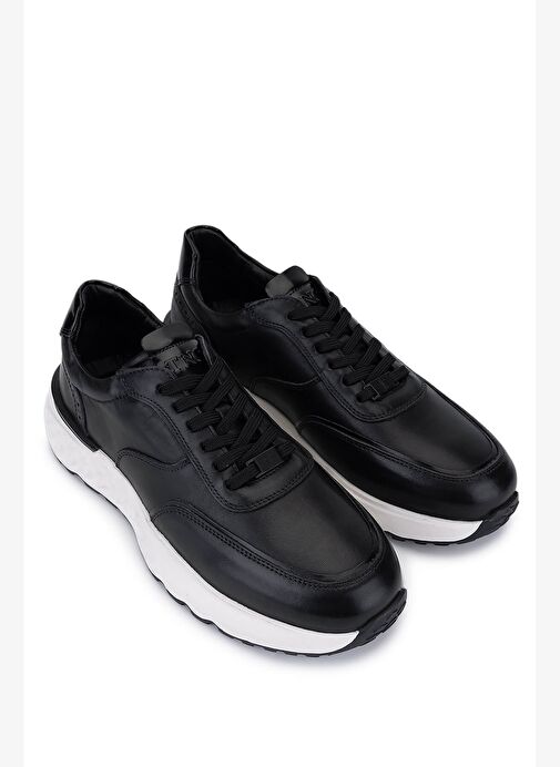 Tamer Tanca Erkek Hakiki Deri Siyah Sneakers & Spor Ayakkabı - Görsel 3