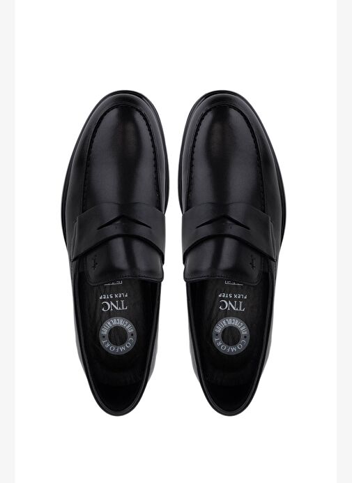 Tamer Tanca Erkek Hakiki Deri Siyah Loafer Ayakkabı - Görsel 6