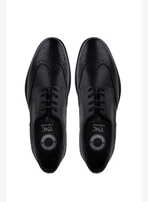 Tamer Tanca Erkek Hakiki Deri Siyah Klasik Ayakkabı - Görsel 6