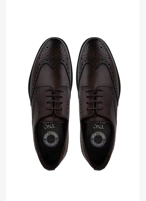 Tamer Tanca Erkek Hakiki Deri Kahverengi Klasik Ayakkabı - Görsel 6