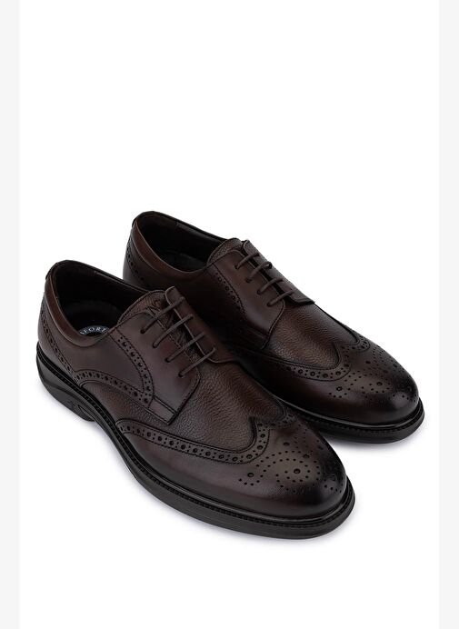 Tamer Tanca Erkek Hakiki Deri Kahverengi Klasik Ayakkabı - Görsel 3