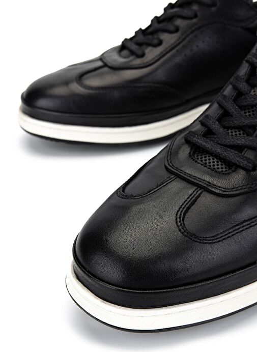 Tamer Tanca Erkek Hakiki Deri Siyah/Beyaz Casual Ayakkabı - Görsel 5