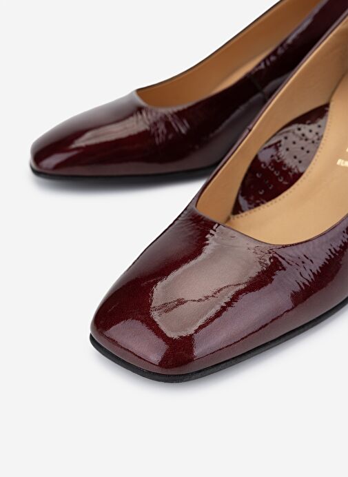 Valmenti Kadın Hakiki Deri Bordo Topuklu Ayakkabı - Görsel 4