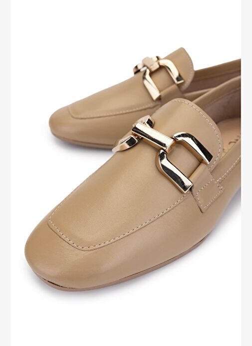 Tamer Tanca Kadın Hakiki Deri Karamel Loafer Ayakkabı - Görsel 4