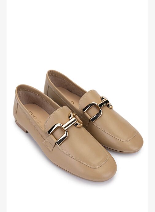 Tamer Tanca Kadın Hakiki Deri Karamel Loafer Ayakkabı - Görsel 3