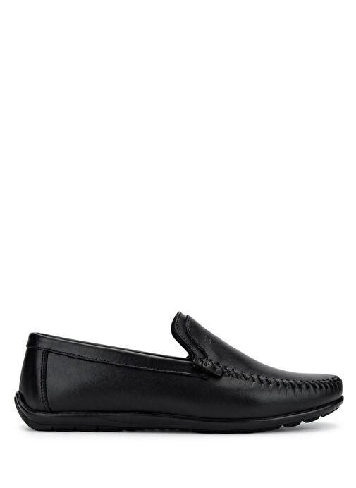 Tamer Tanca Erkek Hakiki Deri Siyah Deri Loafer Ayakkabı - Görsel 2