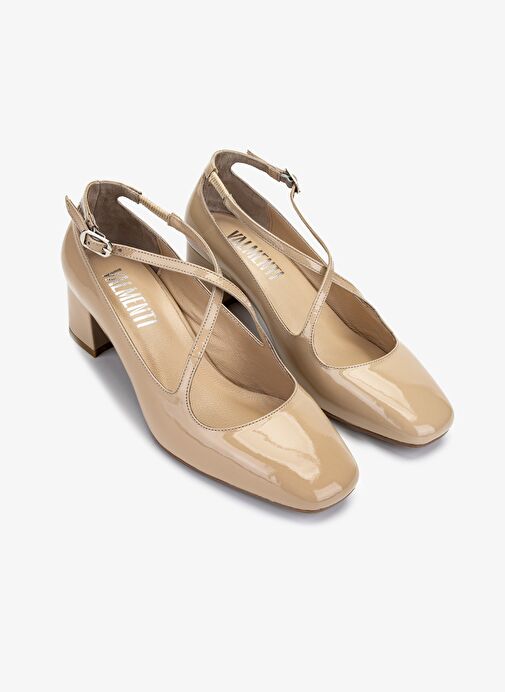 Valmenti Kadın Hakiki Deri Bej Topuklu Ayakkabı - Görsel 3
