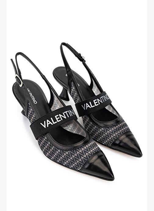 Mario Valentino Kadın Deri & Tekstil Siyah Topuklu Ayakkabı - Görsel 3