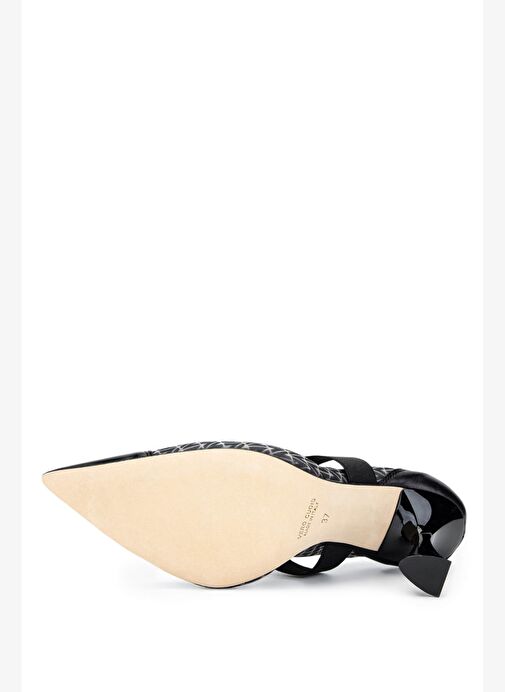 Mario Valentino Kadın Deri & Tekstil Siyah Topuklu Ayakkabı - Görsel 4