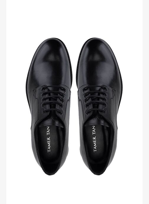 Tamer Tanca Erkek Hakiki Deri Siyah Deri Klasik Ayakkabı - Görsel 6