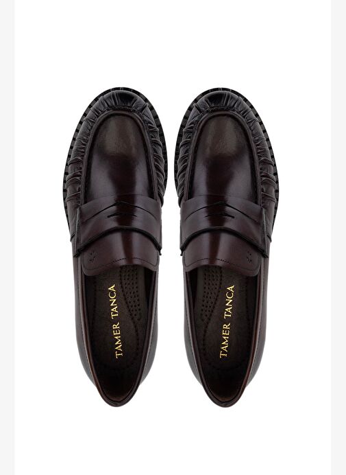 Tamer Tanca Erkek Hakiki Deri Kahverengi Loafer Ayakkabı - Görsel 6
