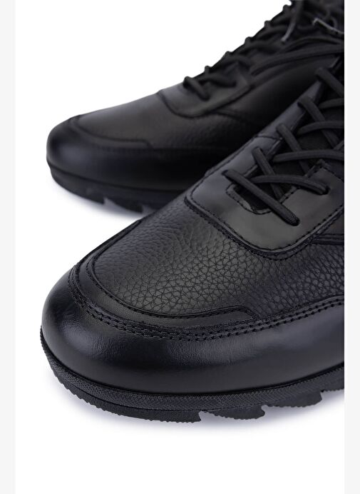 Tamer Tanca Erkek Hakiki Deri Siyah Deri Casual Ayakkabı - Görsel 4