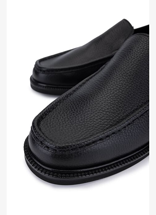 Tamer Tanca Erkek Hakiki Deri Siyah Floter Loafer Ayakkabı - Görsel 4