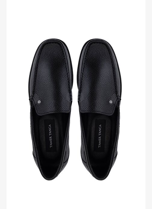 Tamer Tanca Erkek Hakiki Deri Siyah Floter Loafer Ayakkabı - Görsel 6