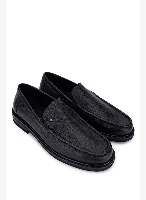 Tamer Tanca Erkek Hakiki Deri Siyah Floter Loafer Ayakkabı - Görsel 3