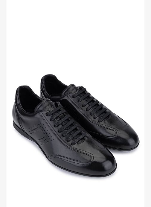 Tamer Tanca Erkek Hakiki Deri Siyah Antik Casual Ayakkabı - Görsel 3