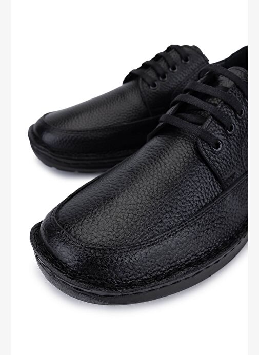 Tamer Tanca Erkek Hakiki Deri Siyah Casual Ayakkabı - Görsel 4