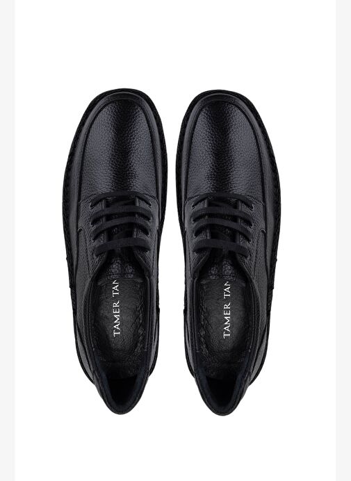 Tamer Tanca Erkek Hakiki Deri Siyah Casual Ayakkabı - Görsel 6