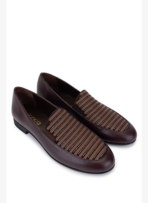 Tamer Tanca Kadın Hakiki Deri Kahverengi Loafer Ayakkabı - Görsel 3