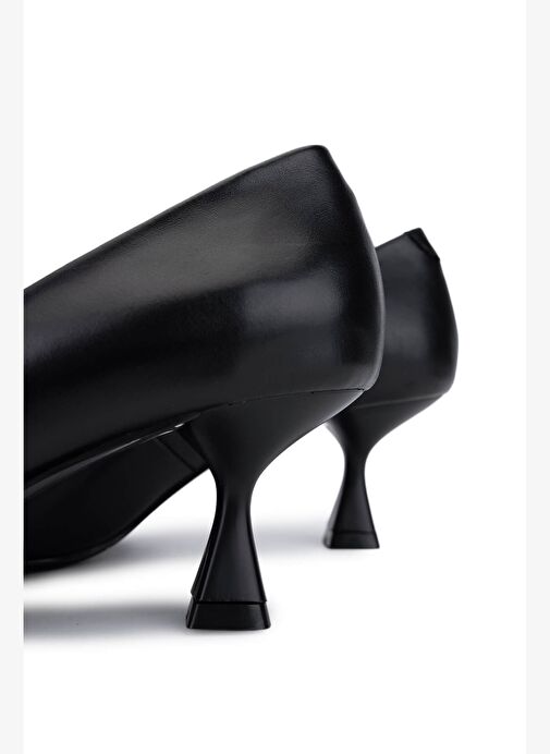 Tamer Tanca Kadın Hakiki Deri Siyah Topuklu Ayakkabı - Görsel 5