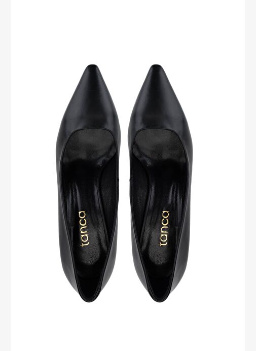 Tamer Tanca Kadın Hakiki Deri Siyah Topuklu Ayakkabı - Görsel 7