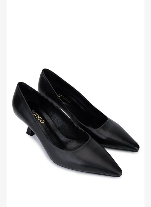 Tamer Tanca Kadın Hakiki Deri Siyah Topuklu Ayakkabı - Görsel 3