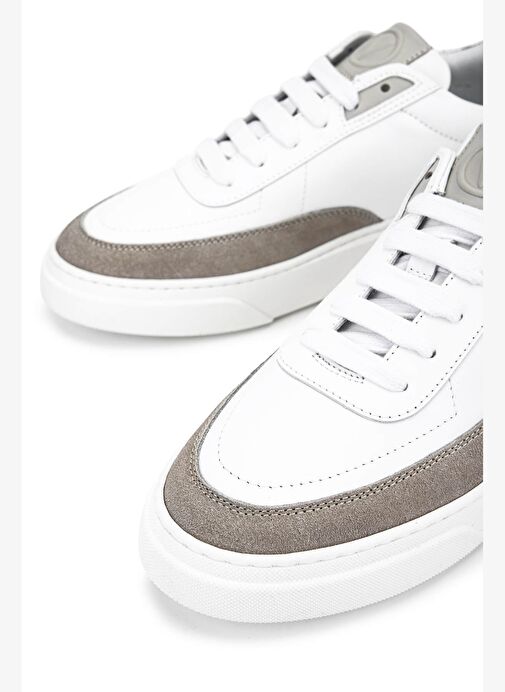 Mario Valentino Erkek Hakiki Deri Beyaz/Buz Beyaz Sneakers & Spor Ayakkabı - Görsel 5