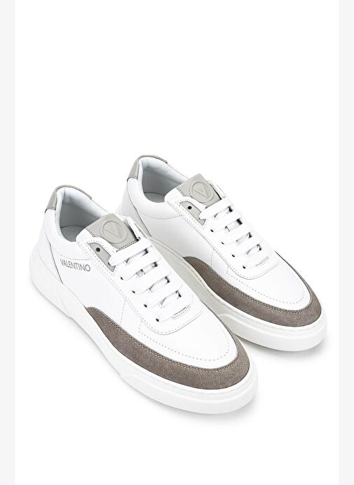 Mario Valentino Erkek Hakiki Deri Beyaz/Buz Beyaz Sneakers & Spor Ayakkabı - Görsel 3