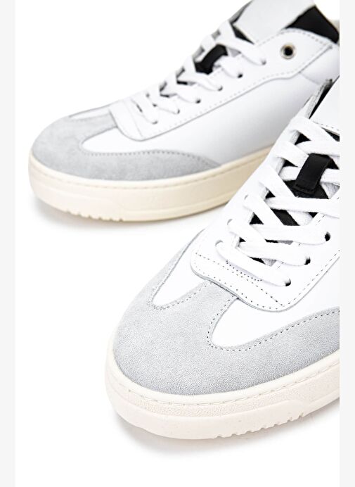 Mario Valentino Erkek Hakiki Deri Beyaz/Siyah Sneakers & Spor Ayakkabı - Görsel 5