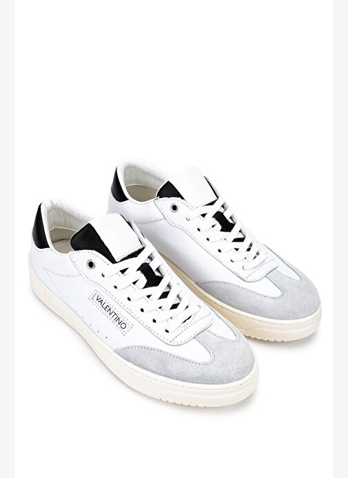 Mario Valentino Erkek Hakiki Deri Beyaz/Siyah Sneakers & Spor Ayakkabı - Görsel 3