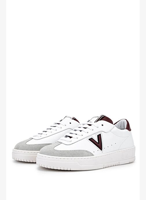 Mario Valentino Kadın Hakiki Deri Beyaz/Bordo Sneakers & Spor Ayakkabı - Görsel 6