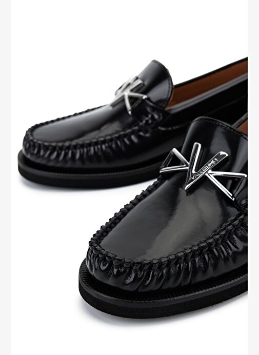 Mario Valentino Kadın Hakiki Deri Siyah Loafer Ayakkabı - Görsel 5